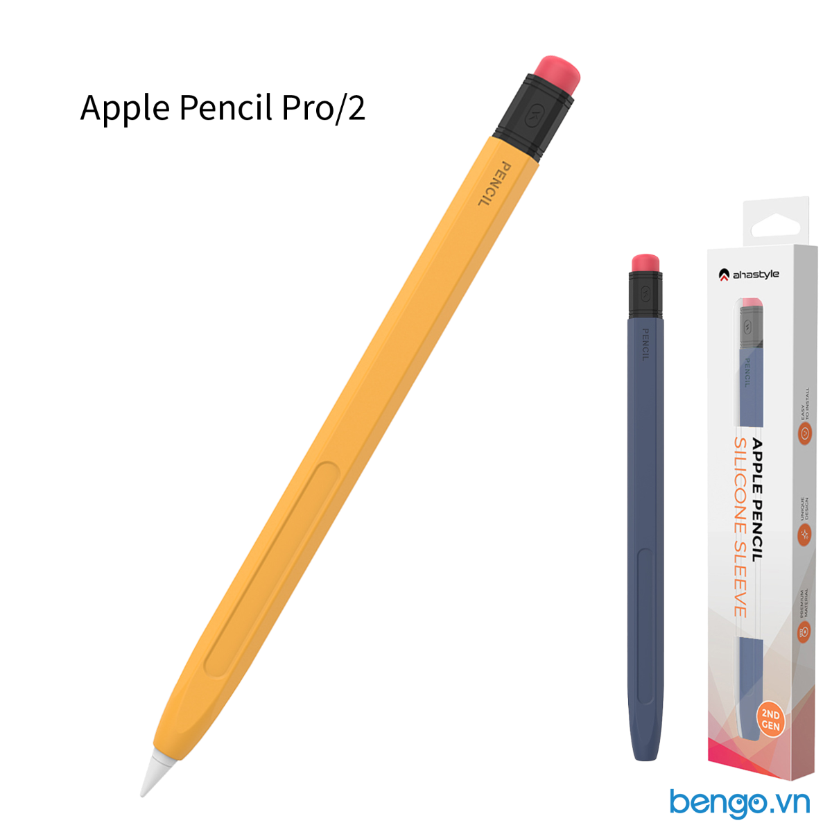 Vỏ bảo vệ Apple Pencil Pro/Pencil Gen 2 Ahastyle chống trượt Vỏ bảo vệ Apple Pencil Pro/Pencil Gen 2 Ahastyle chống trượt