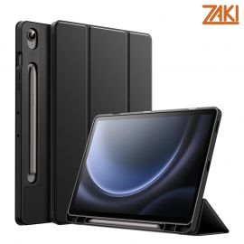 Bao da Samsung Galaxy Tab S10FE/S9/S9FE Zaki Basic Cover có ngăn đựng bút - Đen