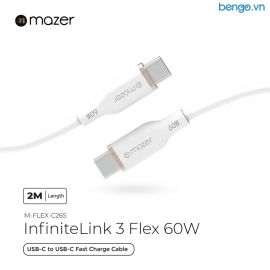 Cáp Mazer USB-C to USB-C 2M Infinite.LINK 3 PD60W cable (Flex, Silicone)