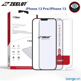 Dán cường lực iPhone 16e/14/13/13 Pro ZEELOT SOLIDsleek chống ánh sáng xanh kèm Kit dán