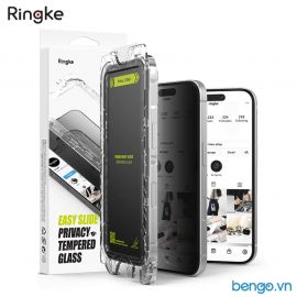 Combo 2 Dán cường lực chống nhìn trộm iPhone 16 Pro RINGKE Easy Slide Privacy Tempered Glass