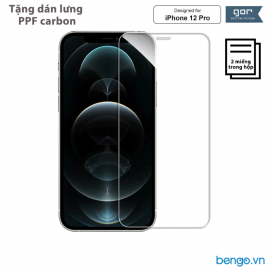 Dán cường lực trong suốt iPhone 12/12 Pro GOR  2.9D - Tặng 2 dán lưng PPF vân carbon (Hộp 4 miếng)