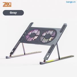 GIÁ ĐỠ LAPTOP/MACBOOK/IPAD 11-16 INCH KIÊM ĐẾ TẢN NHIỆT 2 QUẠT LED 7CM ZAKI - P11-F