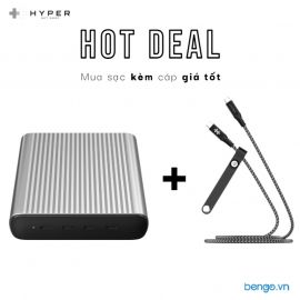 COMBO SẠC HYPERJUICE GAN 245W + CÁP USB-C TO USB-C 2M 10Gbs/100W HYPERDRIVE