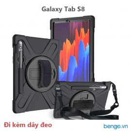 Ốp lưng Samsung Galaxy Tab S8 chống sốc dựng máy có dây đeo vai và tay