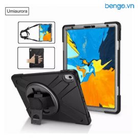 Ốp lưng Samsung Galaxy Tab S7 FE có chân dựng, dây đeo vai và tay chống sốc - Đen