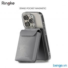 Ví giá đỡ Ringke Stand Pocket Magnetic - Hàng chính hãng (Xám)