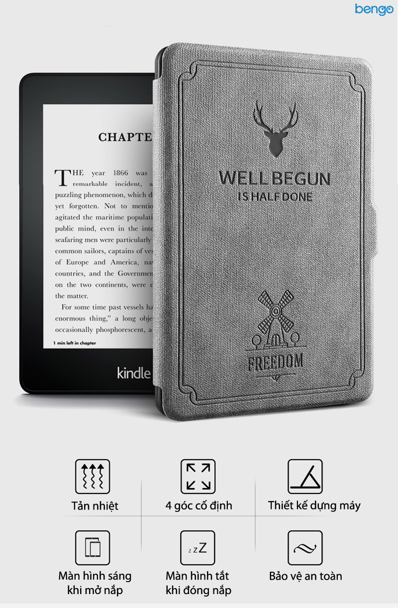 Bao da máy đọc sách Kindle PaperWhite họa tiết Freedom