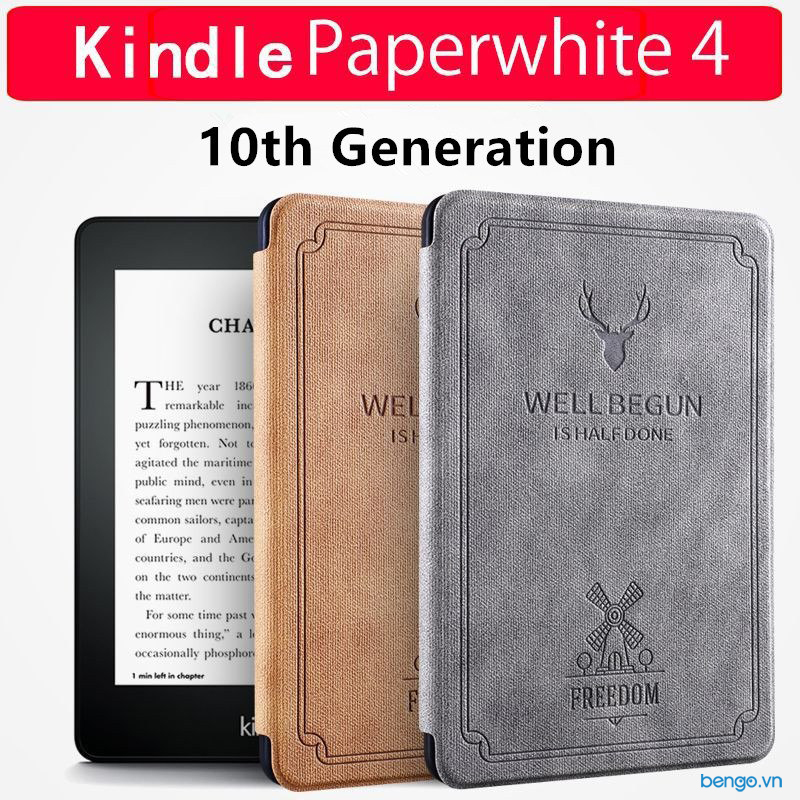 Bao da Kindle Paperwhite 2018 thế hệ 4 (10th) Họa tiết Well Begun is Half Done