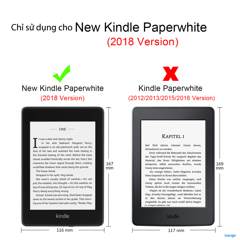 Bao da Kindle Paperwhite 2018 thế hệ 4 (10th) dựng đứng máy