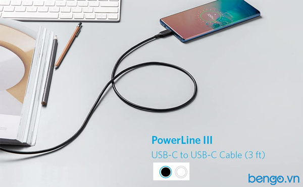 Cáp truyền dữ liệu điện thoại Anker PowerLine III USB-C to USB-C 2.0 - dài 0.9m - A8852