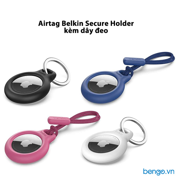 Vỏ bảo vệ Apple Airtag Belkin Secure Holder kèm dây đeo