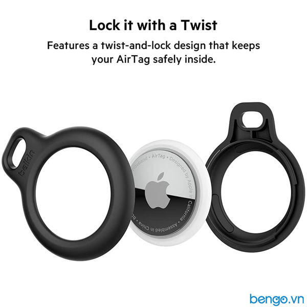 Vỏ bảo vệ Apple Airtag Belkin Secure Holder kèm dây đeo