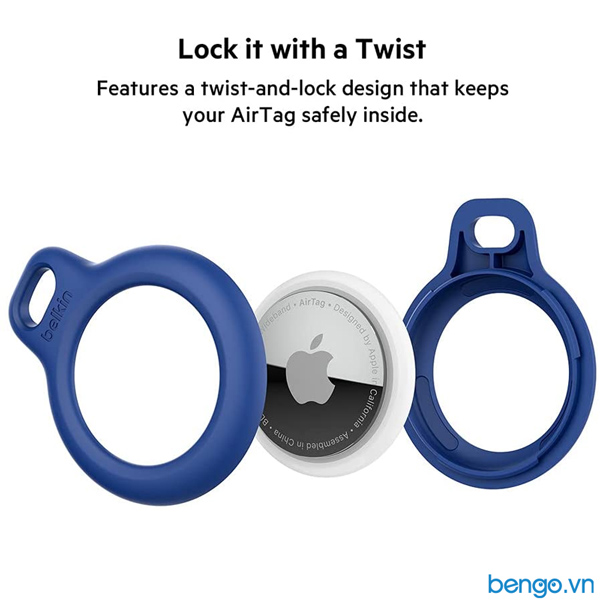 Vỏ bảo vệ Apple Airtag Belkin Secure Holder kèm móc gắn chìa khóa