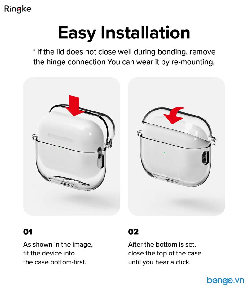 Vỏ ốp AirPods Pro 2 RINGKE Hinge Clear