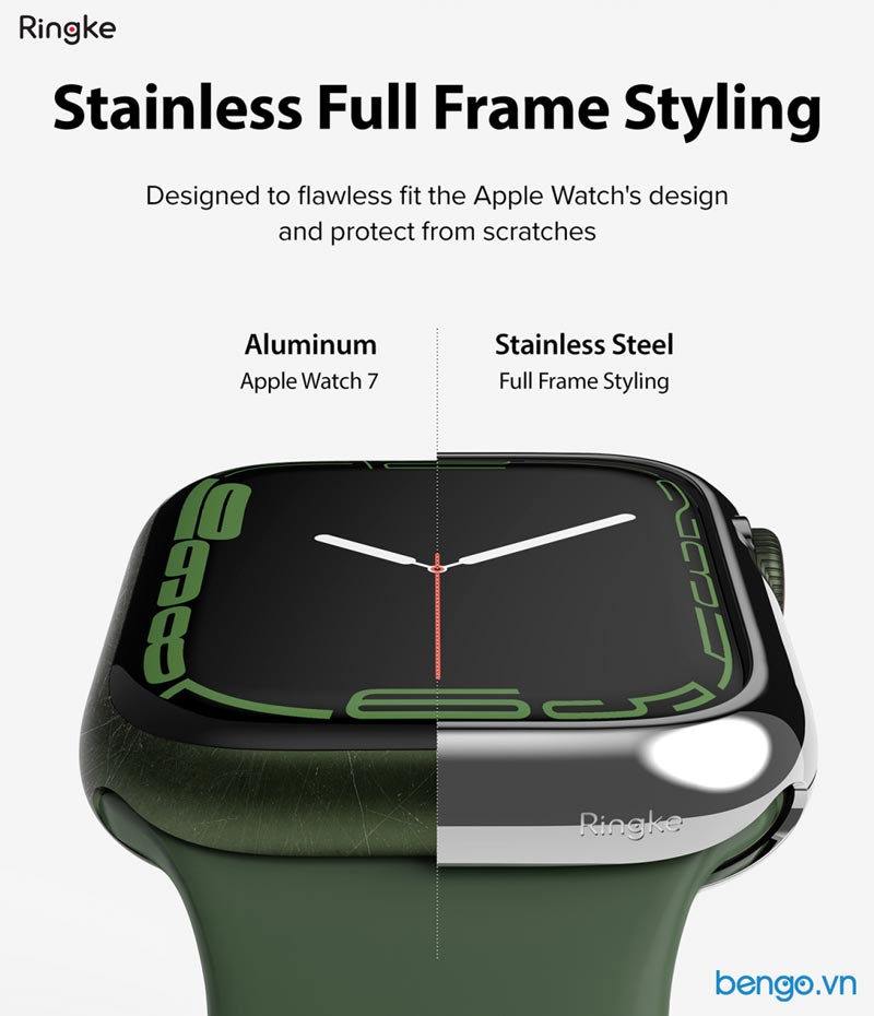 Ốp Apple Watch 7 45mm RINGKE Full Frame Styling Stainless