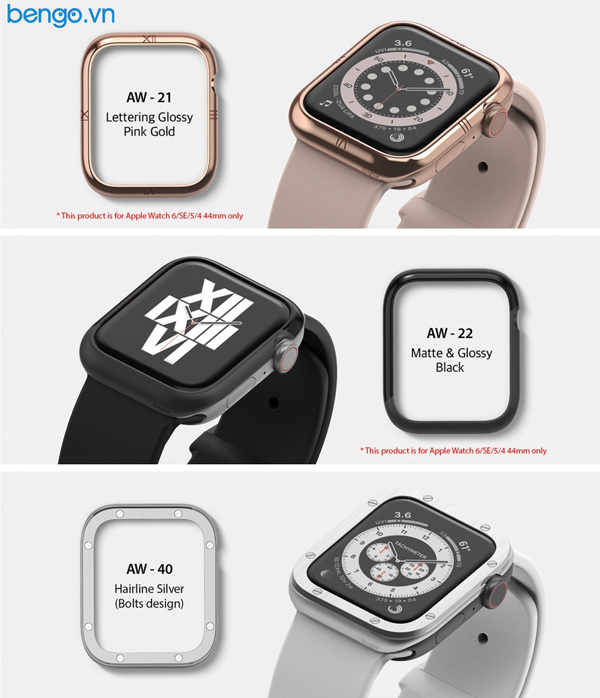 Viền Apple Watch 6/SE/5/4 44mm RINGKE Bezel Styling Stainless