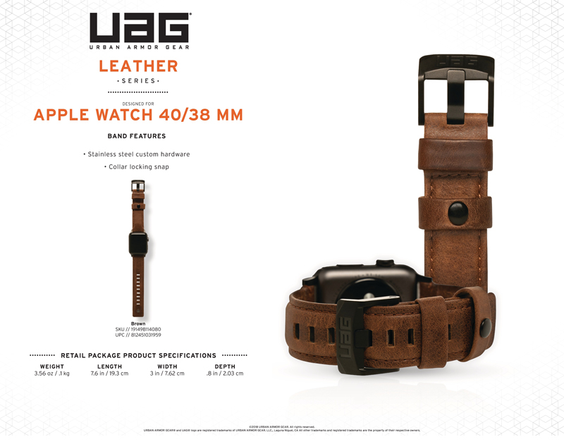 Dây đeo Apple Watch 40mm & 38mm UAG Leather cao cấp