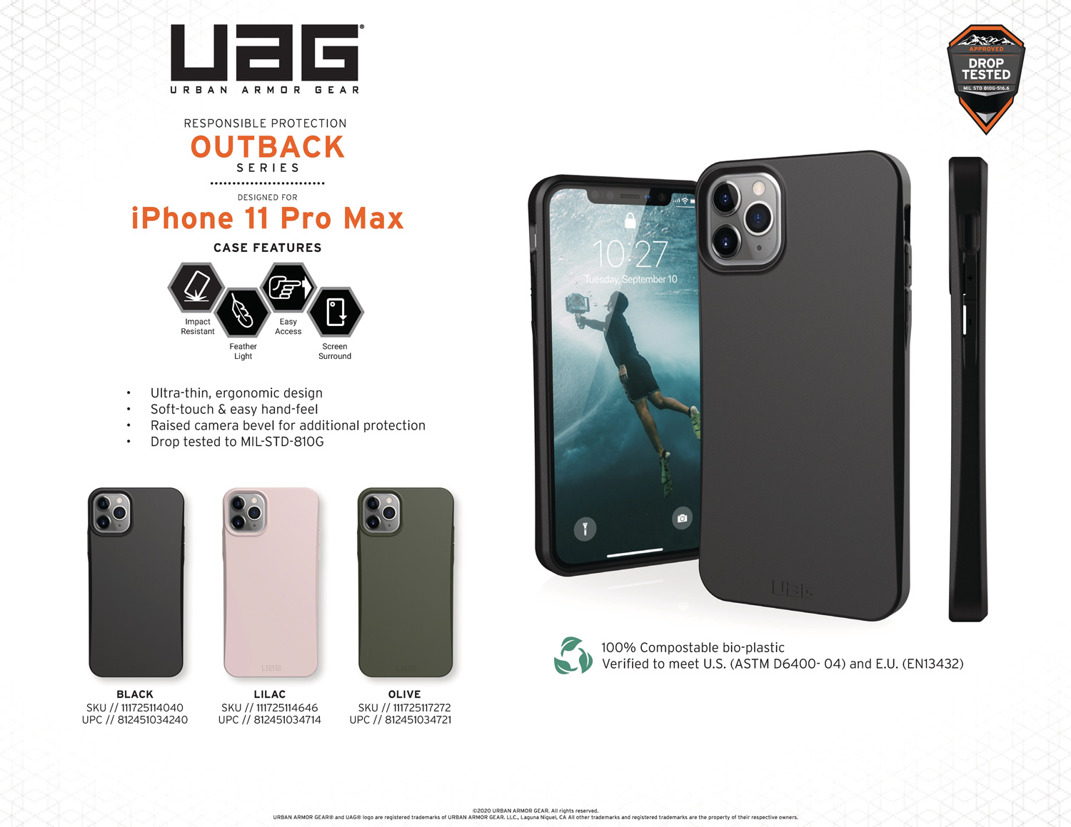 Ốp lưng iPhone 11 Pro Max UAG Biodegradable Outback