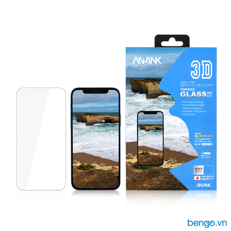 Dán cường lực iPhone 12/12 Pro ANANK 3D Full Clear