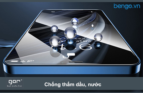 Dán cường lực màn hình + Mặt lưng + Viền vân carbon iPhone 12 Pro Max GOR Full chống bụi loa thoại