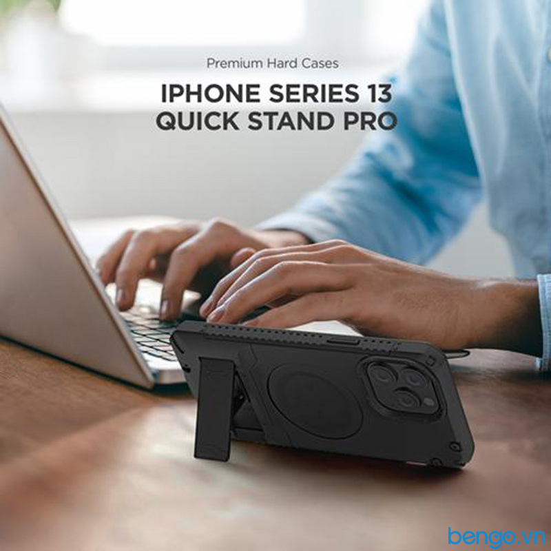 Ốp lưng iPhone 13 Mini VRS Design Magsafe QuickStand Pro