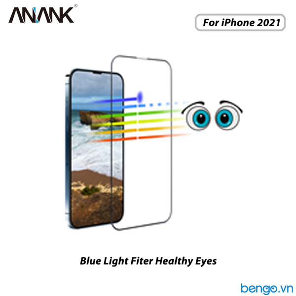 Dán cường lực iPhone 13 Pro Max ANANK 2.5D Full chống ánh sáng xanh