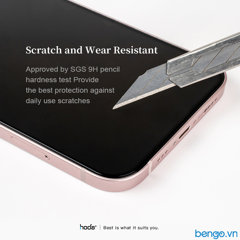 Dán cường lực iPhone 13 Pro Max HODA 2 in 1 Chống nhìn trộm, chống vân tay kèm khung dán