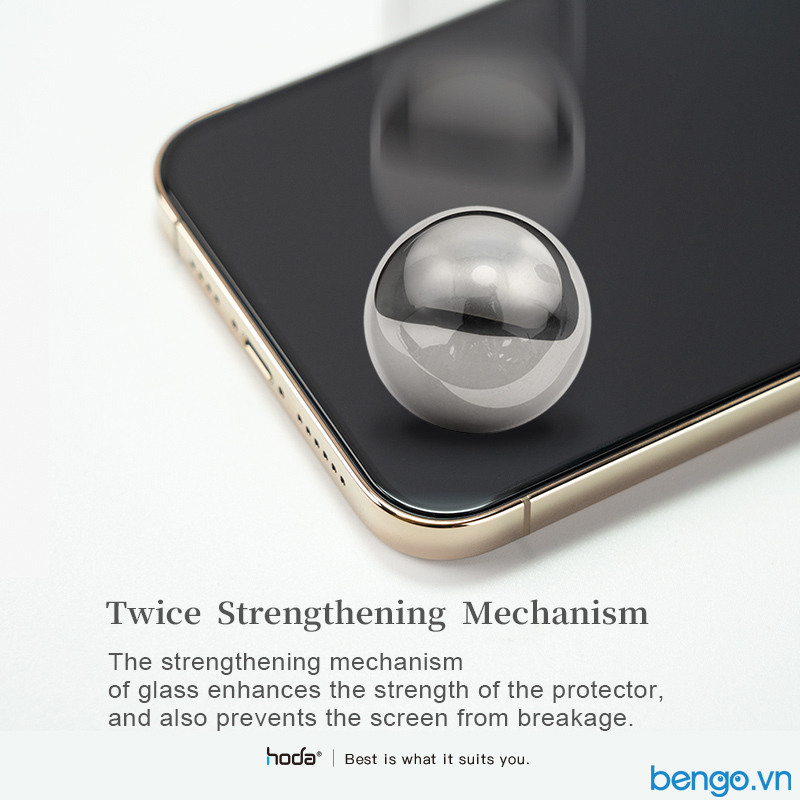 Dán cường lực iPhone 13 Pro Max HODA Full chống ánh sáng xanh kèm khung dán