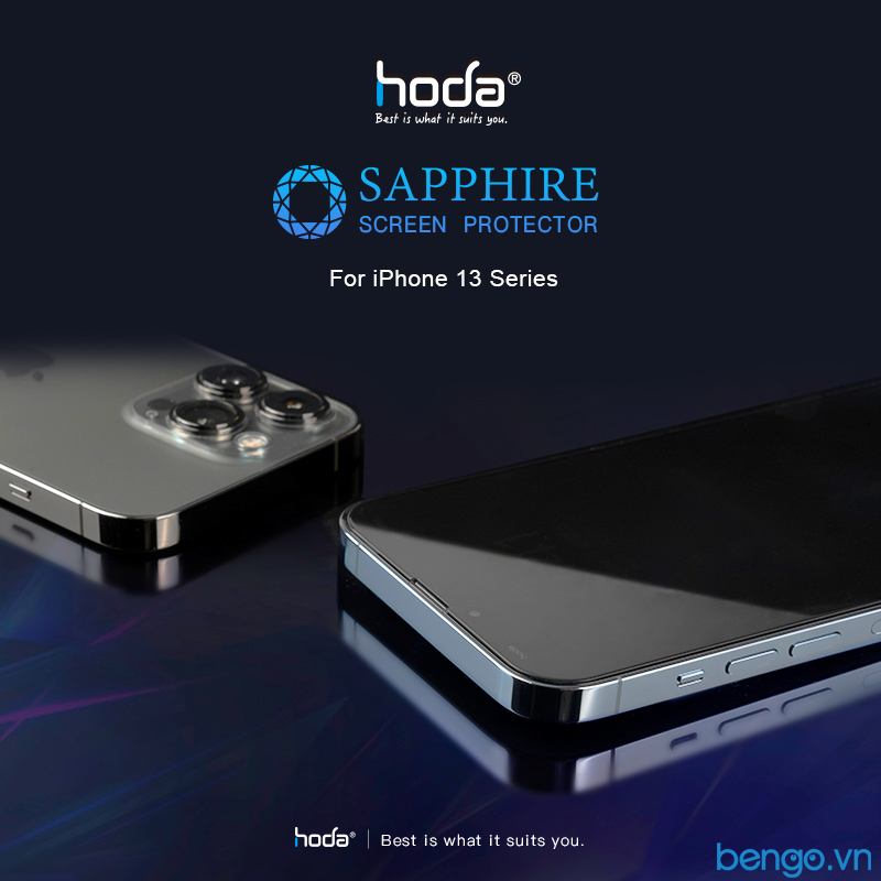 Dán Cường Lực HODA Sapphire iPhone 13/13 Pro Kèm Khung Dán