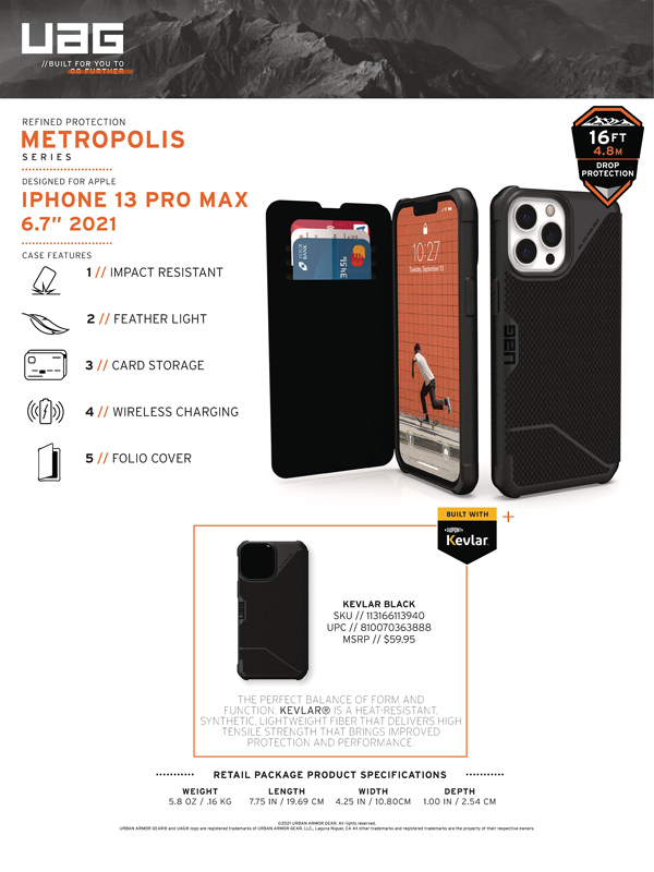 Bao da iPhone 13 Pro Max UAG Metropolis Series