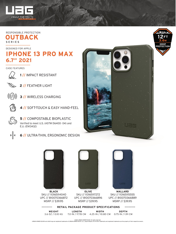 Ốp lưng iPhone 13 Pro Max UAG Bio Outback Series
