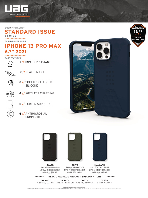 Ốp lưng iPhone 13 Pro Max UAG Standard Issue Series