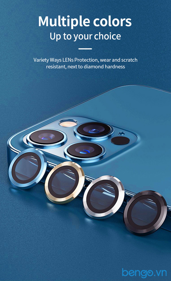 Dán cường lực bảo vệ camera iPhone 13 Pro Max/13 Pro MIPOW KINGBULL Alumium
