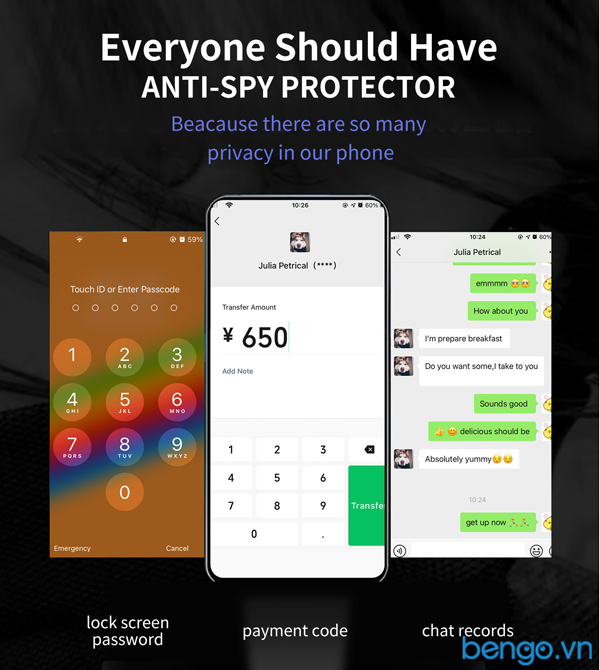 Dán cường lực iPhone 13 Pro Max MIPOW KINGBULL ANTI-SPY