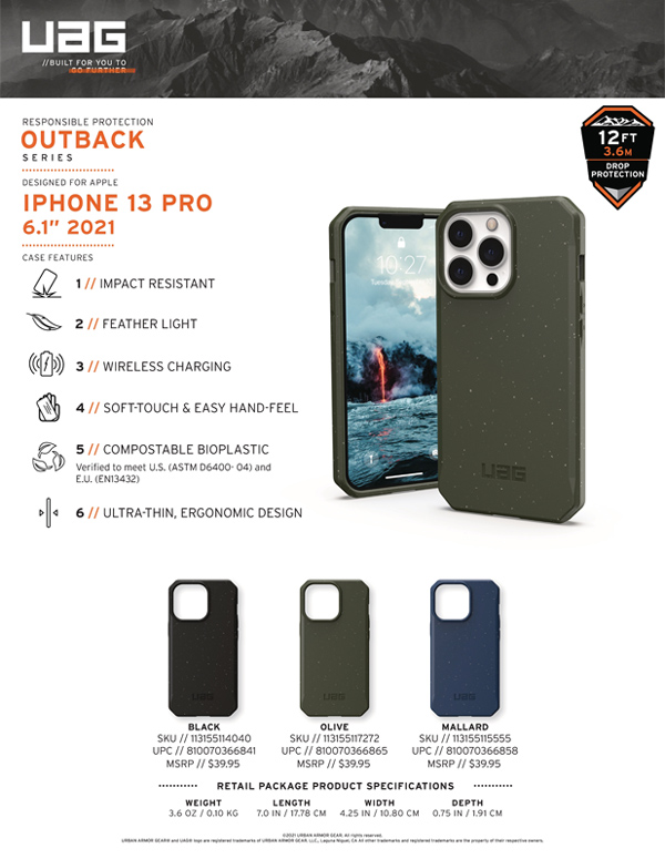 Ốp lưng iPhone 13 Pro UAG Bio Outback Series