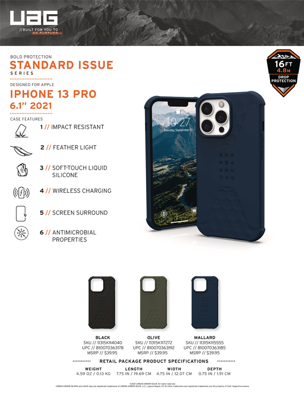 Ốp lưng iPhone 13 Pro UAG Standard Issue Series