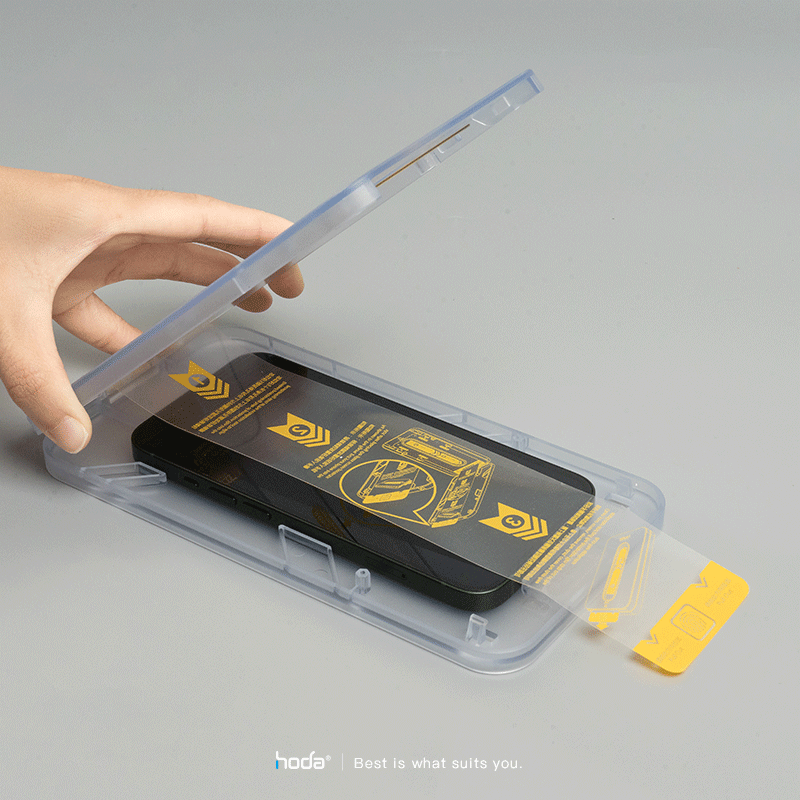 Dán cường lực chống chói iPhone 14 Pro Max HODA Full Anti-Reflection kèm khung dán