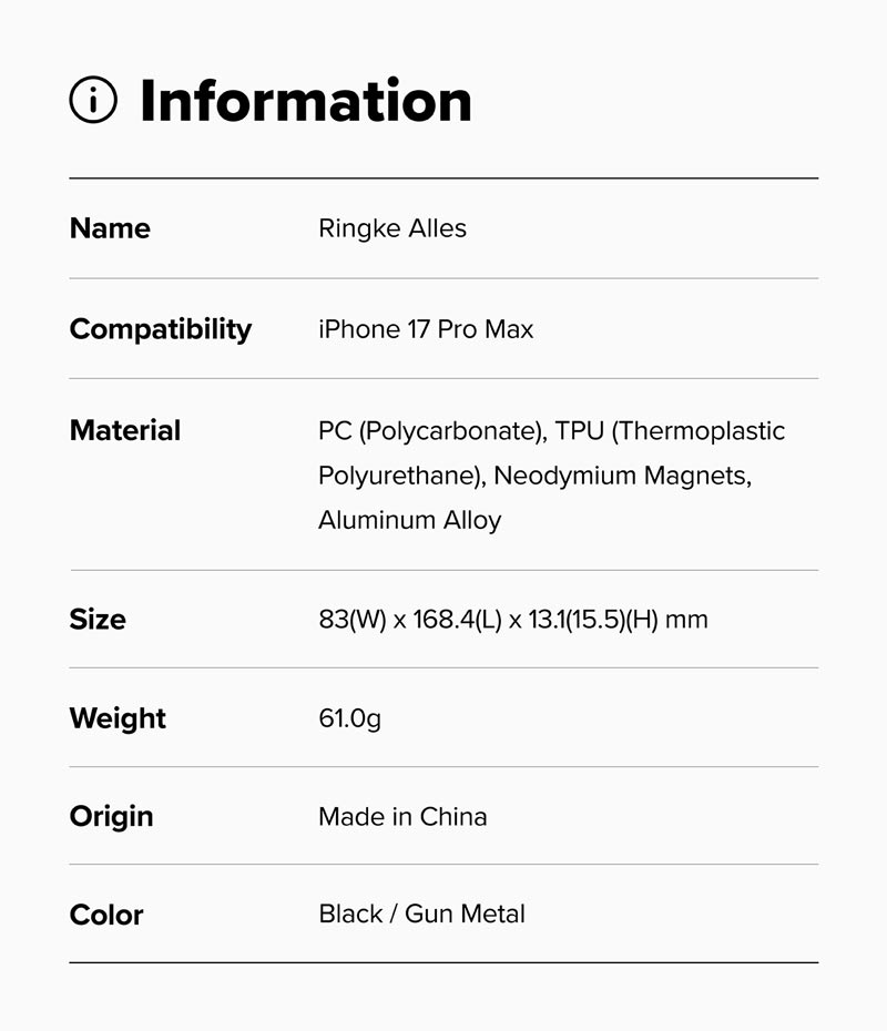 Ốp lưng iPhone 17 Pro Max RINGKE Alles