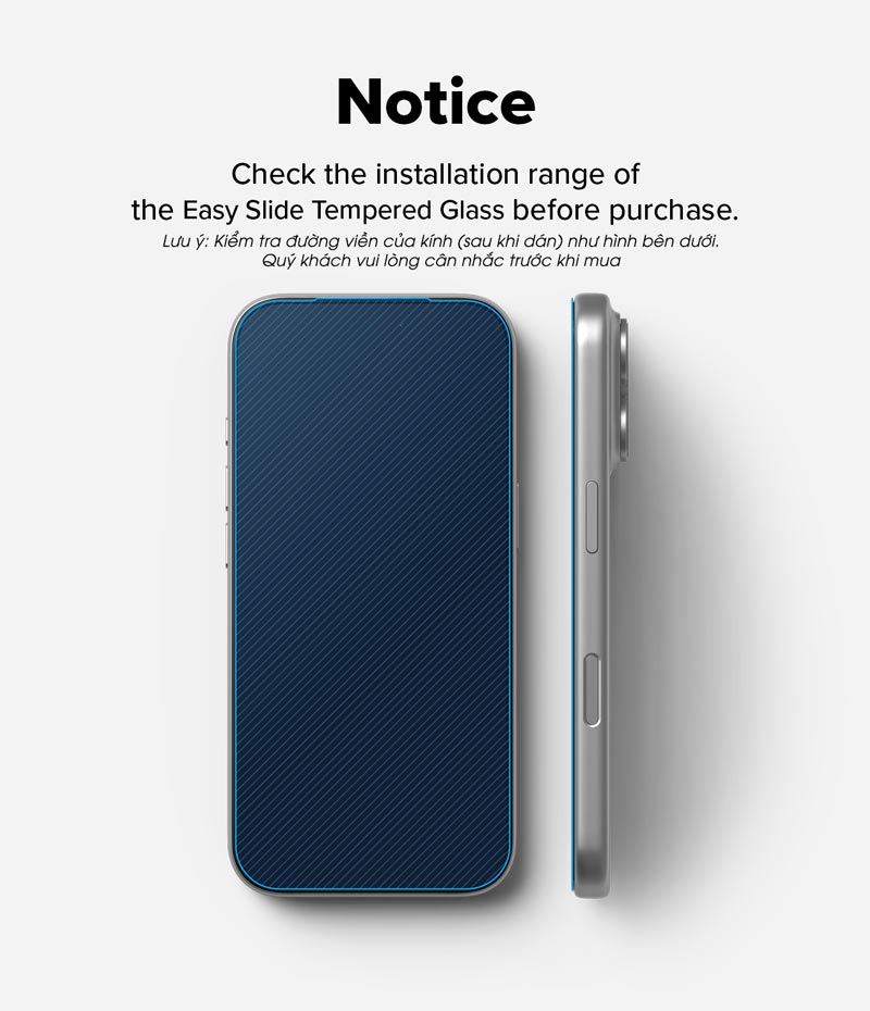 Dán cường lực iPhone 17 Pro Max Ringke Easy Slide Tempered Glass