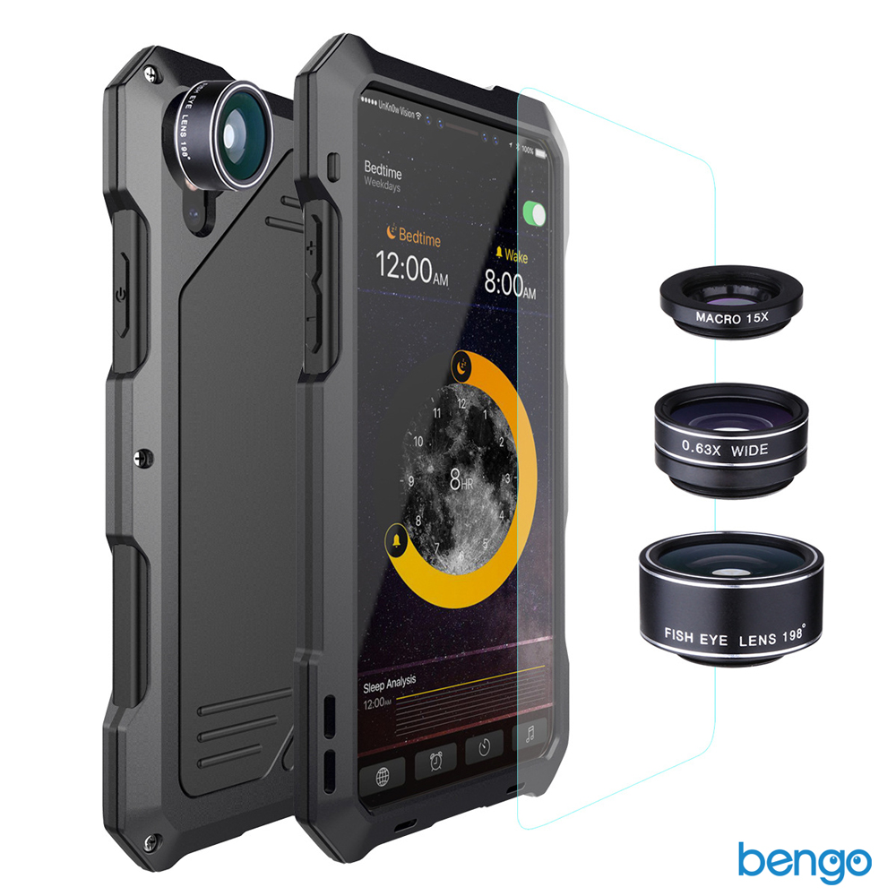 Ốp lưng iPhone X siêu bền kèm ống kính máy ảnh (3 ống)