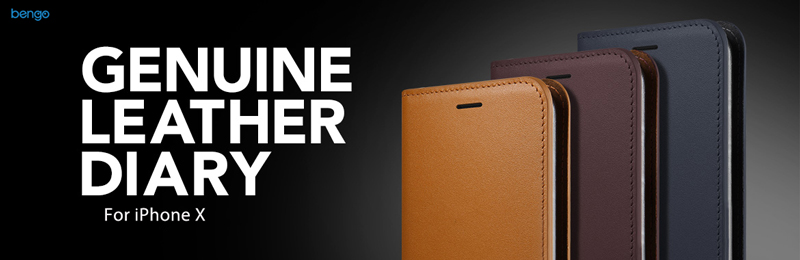 Bao da iPhone X VRS Design Genuine Leather Diary Series