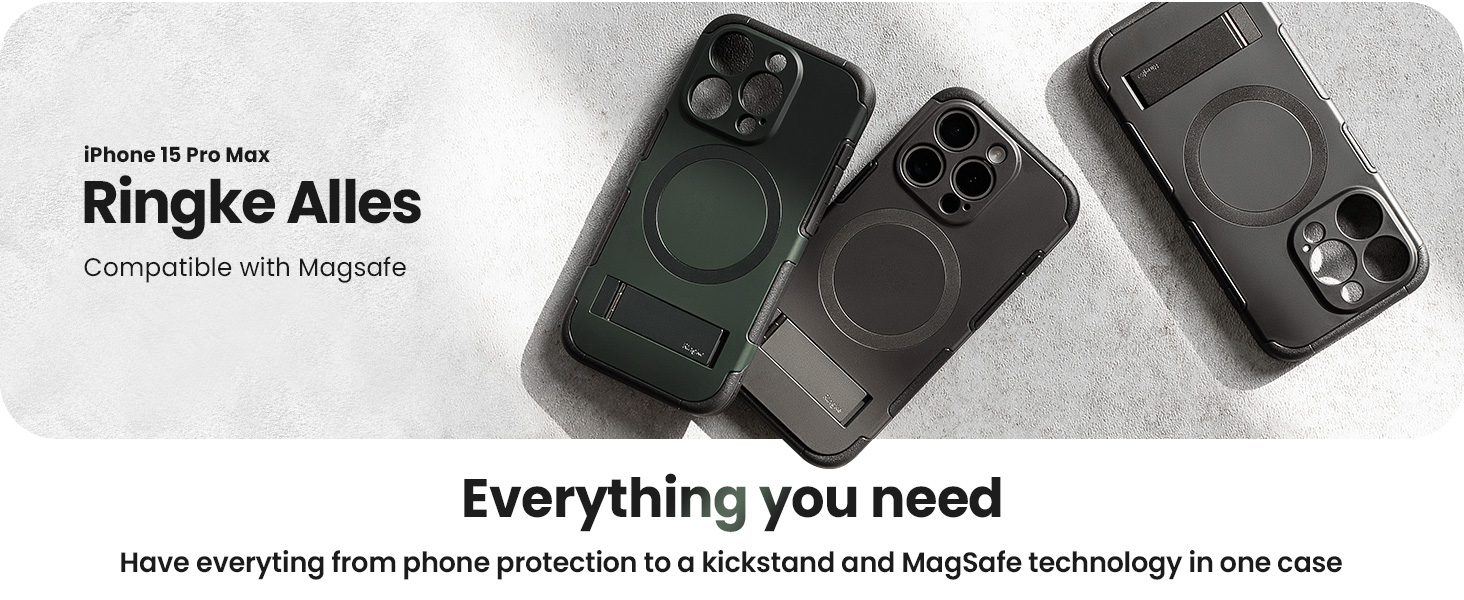 Ốp lưng Ringke Alles, iPhone 15 Pro Max, ốp lưng có chân dựng
