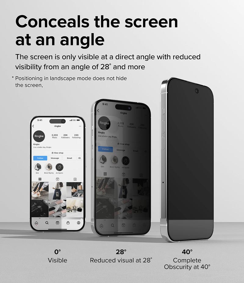 dán cường lực chống nhìn trộm iphone 15 pro max ringke privacy tempered glass