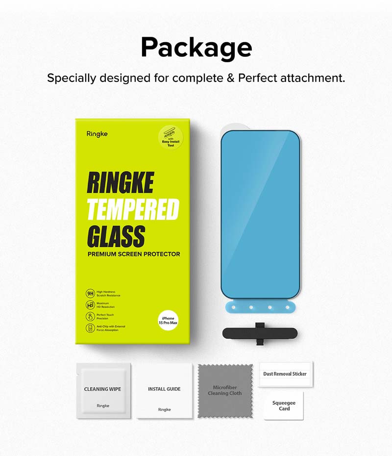 dán cường lực iphone 15 pro max ringke screen protector tempered glass