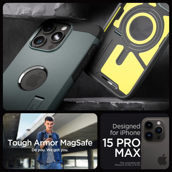 ốp lưng iphone 15 pro max spigen tough armor magfit