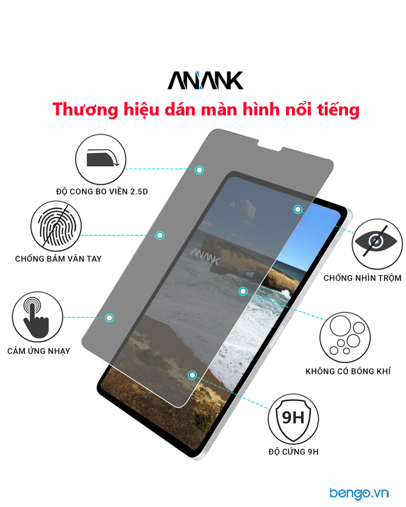 Dán Cường Lực chống nhìn trộm iPad