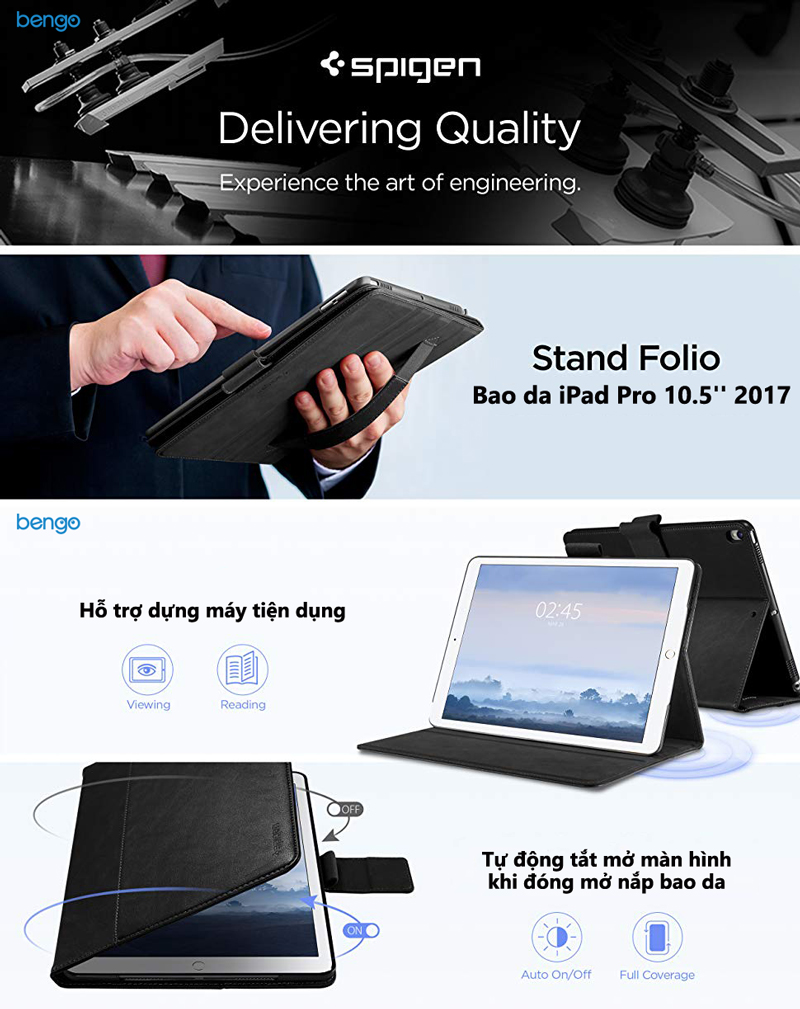 Bao da iPad Pro 10.5'' 2017 Spigen Stand Folio