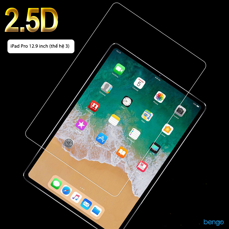 Dán màn hình cường lực iPad Pro 12.9 inch (thế hệ 3) 9H 2.5D siêu mỏng