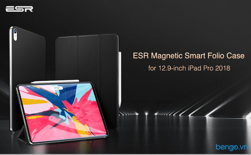 Bao da iPad Pro 12.9'' 2018 ESR Yippee Magnetic Trifold Smart Case